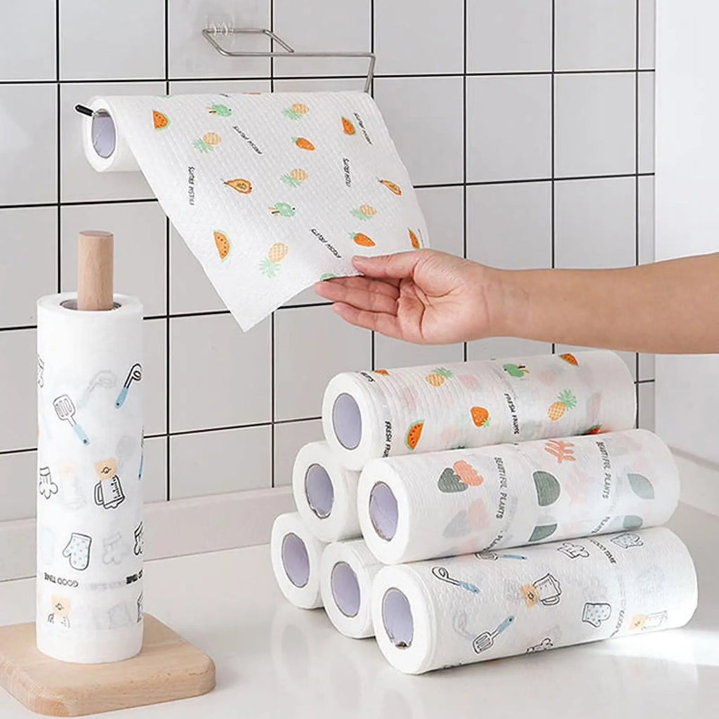 50-Count Reusable Washable Cleaning Lazy Rags – Multi-Purpose Kitchen Dish Towels