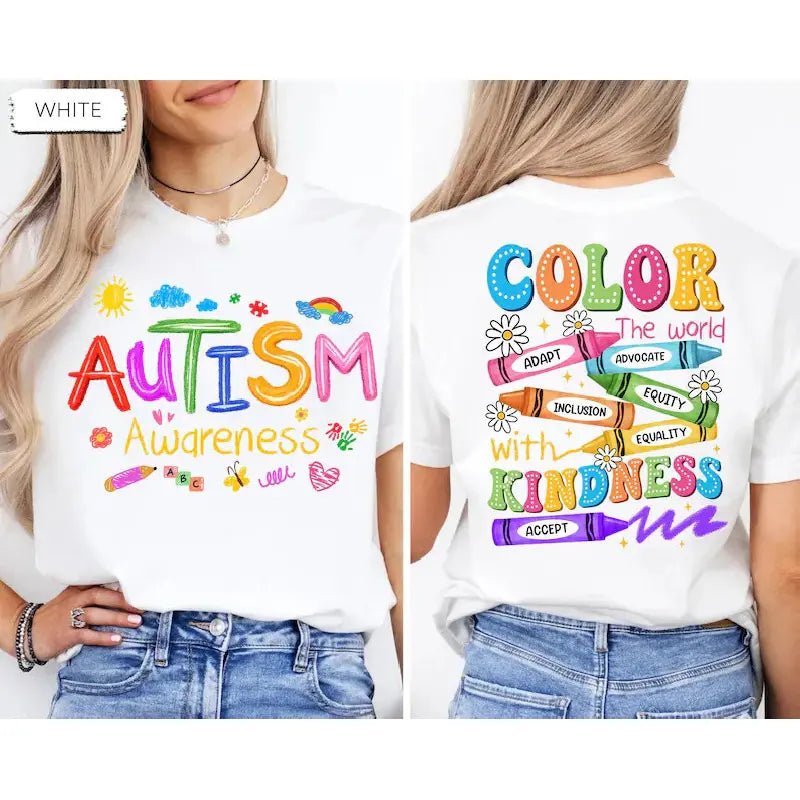 2-Sided Autism Awareness Shirt | SPED Teacher Brushstroke Graphic Tee