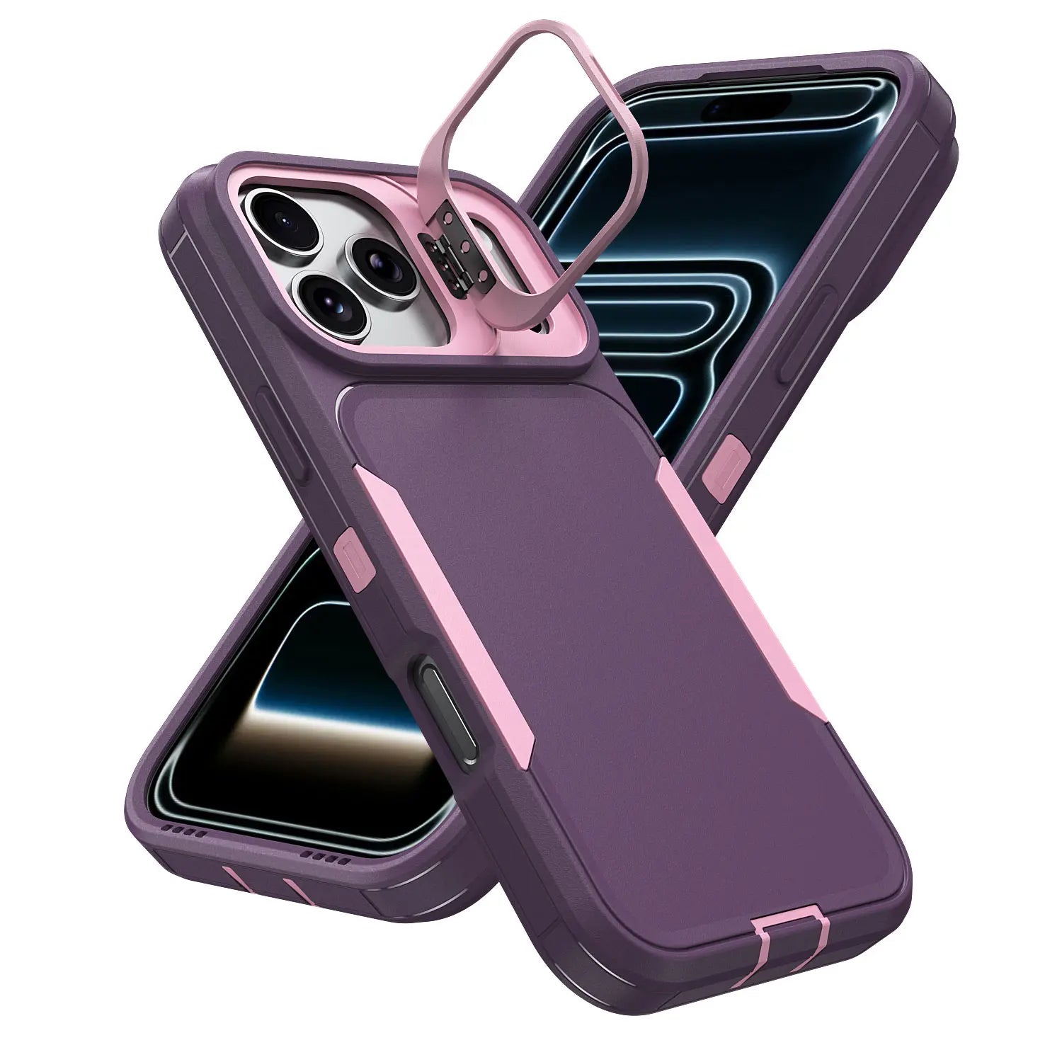 iPhone Military-Grade Heavy Duty Case with Camera Kickstand & Rugged Protection