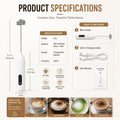 Electric Handheld Milk Frother – USB-C Rechargeable Stainless Steel Foam Maker