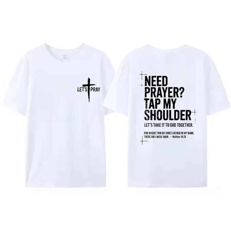 "Need Prayer? Tap My Shoulder" Hoodie | Matthew 18:20 Christian Faith Tee