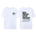 "Need Prayer? Tap My Shoulder" Hoodie | Matthew 18:20 Christian Faith Tee