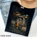 Funny Raccoon Drinking Iced Coffee Shirt vintage graphic tees
