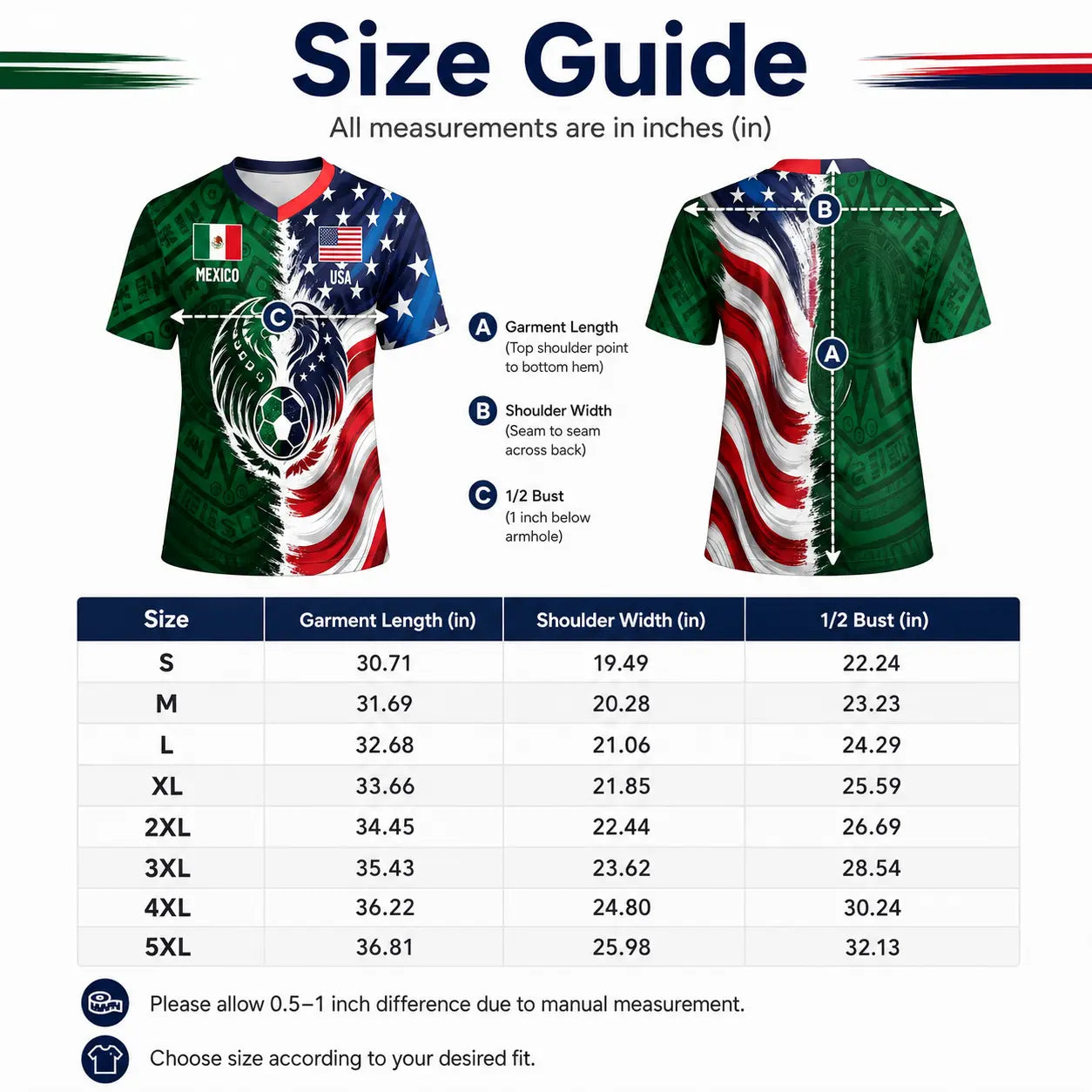 Mexico Green Tribal & US Stars Stripes Jersey – Dual Eagle Heritage Sports Shirt