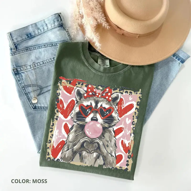 Leopard Raccoon Valentine's Sweatshirt | Cute Trendy Animal Love Tee