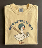 Comfort Colors Boy Mom Tee: Outnumbered Baseball Goose Graphic Unisex Shirt