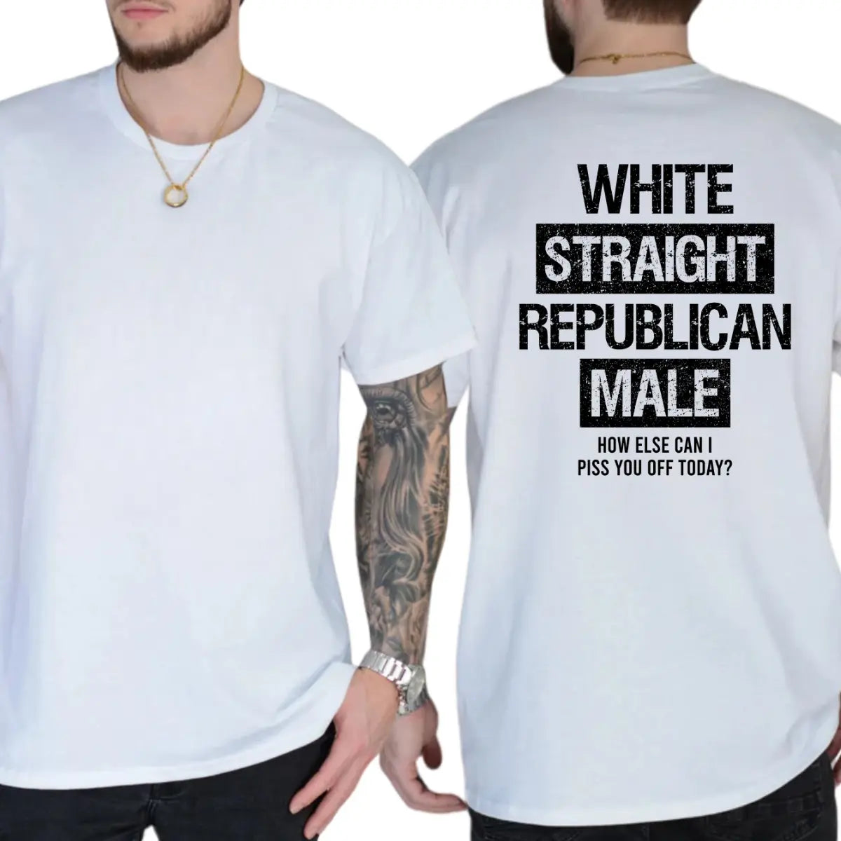"White Straight Republican Male" Shirt | Bold Conservative Statement Tee