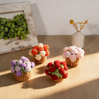 Handmade Crochet Flower Bouquet Coaster – Decorative Gift for Mom & Grandma