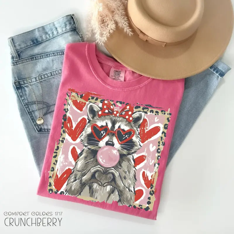 Leopard Raccoon Valentine's Sweatshirt | Cute Trendy Animal Love Tee