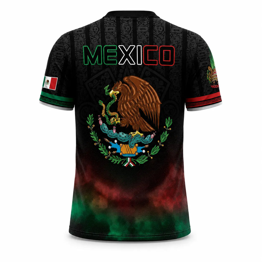 Mexico Aztec Warrior 3D All-Over Print Shirt – Patriotic Eagle & Snake Sports Tee