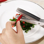 Stainless Steel 5-Blade Scallion Cutter Scissors – Multi-Layer Kitchen Herb Shears