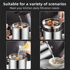 1-Count Stainless Steel Kitchen Oil Dispenser Container – Strainer & Tray Oil Can