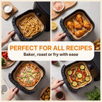 100-Pack Unbleached Air Fryer Parchment Paper Liners – 6.3” Non-Stick Disposable Liners