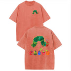 Holafish Retro Acid Wash Tee: "The Very Hungry Caterpillar" Heavyweight Streetwear