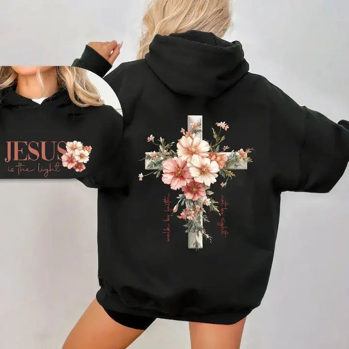 "Jesus Is The Light" Floral Christian Shirt | His Grace Is Enough Tee
