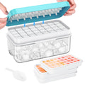 Stackable Ice Cube Tray Set with Lid, Storage Bin & Scoop - BPA-Free, Easy-Release (64/96 Capacity)