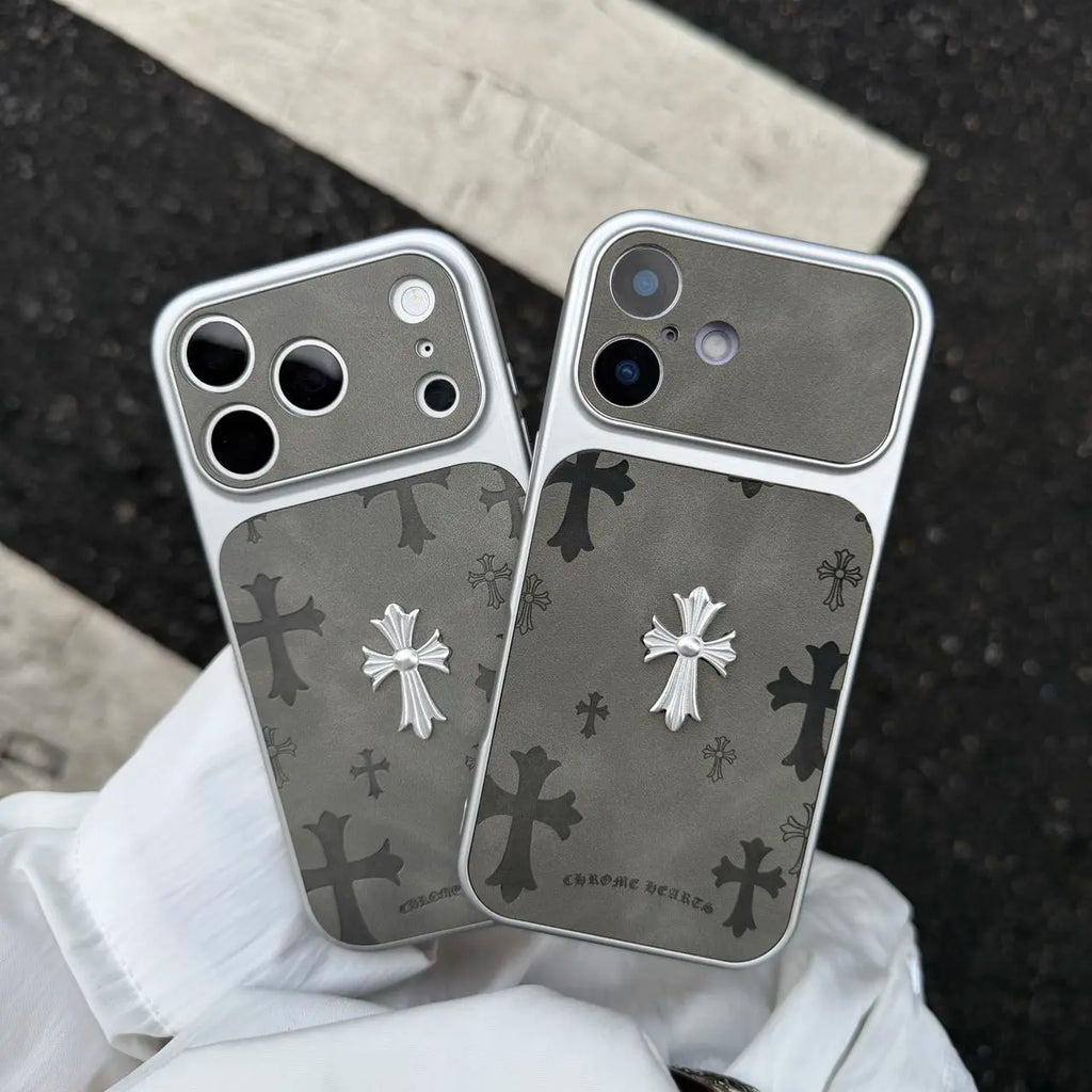Premium Cross-Pattern Leather MagSafe Case – Vintage 3D Shockproof Protective Cover for iPhone 17 Pro Max