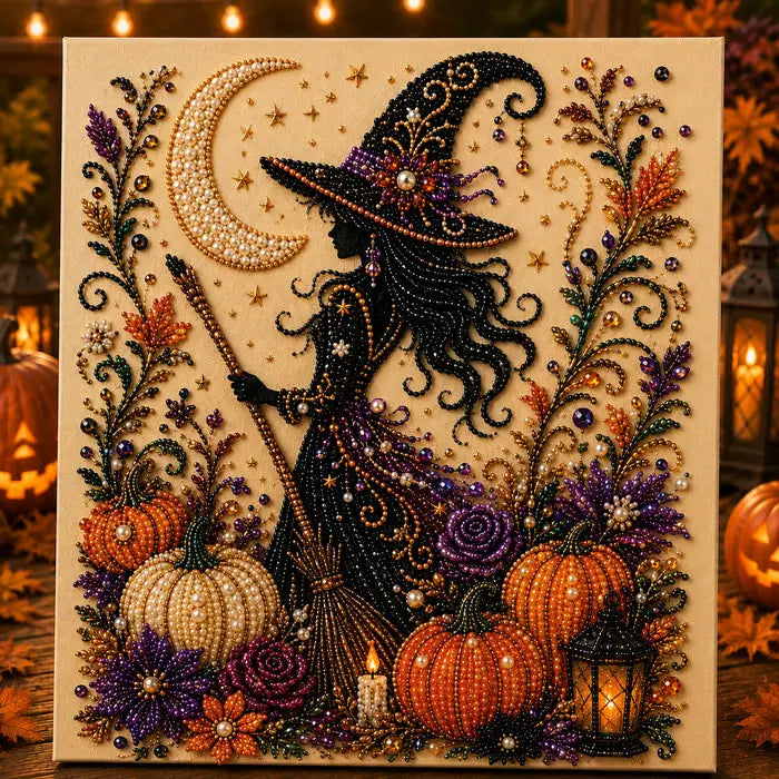 Halloween Ghost Pearl Art DIY Kit – Spooky Cute 3D Craft Gift for Fall Home Decor