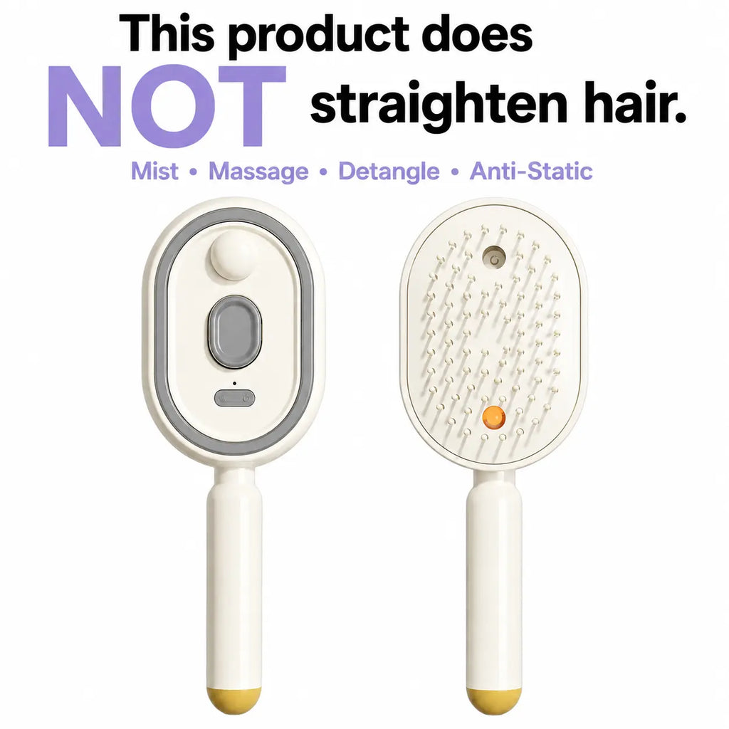 Electric Spray Air Cushion Massage Comb – Self-Cleaning Anti-Static Hair Brush