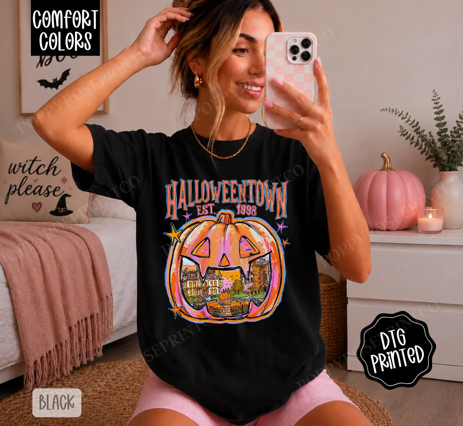 Halloweentown Comfort Colors Vintage Shirt – Trendy Women's Fall Spooky Graphic Tee