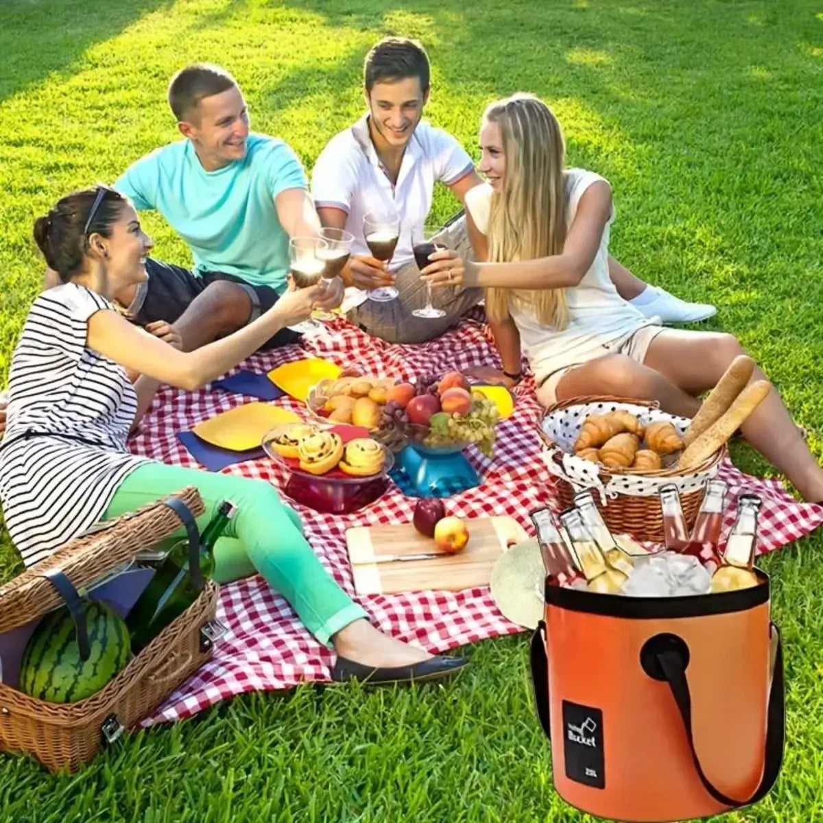 20L Portable Collapsible Water Bucket – Heavy-Duty PVC Water Container with Handle