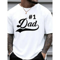 "#1 Dad" Graphic Crew Neck Short-Sleeve Cotton T-Shirt