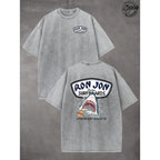 Vintage Shark Surfing T-Shirt - Retro Washed Cotton Beach Streetwear Top