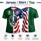Mexico Green Tribal & US Stars Stripes Jersey – Dual Eagle Heritage Sports Shirt
