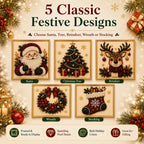 3D Beaded Christmas Pearl Diamond Painting – Xmas Wreath Stocking DIY Wall Decor