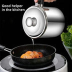 1-Count Stainless Steel Kitchen Oil Dispenser Container – Strainer & Tray Oil Can