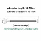 Punch-Free Adjustable Telescopic Tension Rod for Closet & Laundry Organization