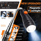 Extendable Magnetic Pickup Tool with LED Flashlight – Telescoping Gadget Gift for Men