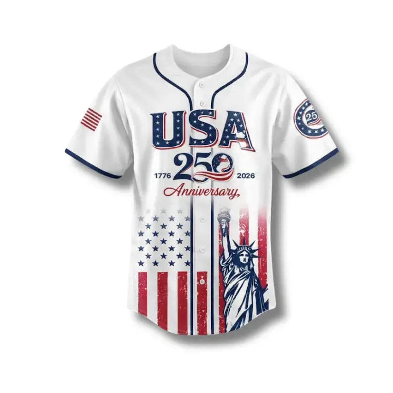 USA 250th Anniversary Statue of Liberty Baseball Jersey - 1776–2026 4th of July Patriotic Shirt