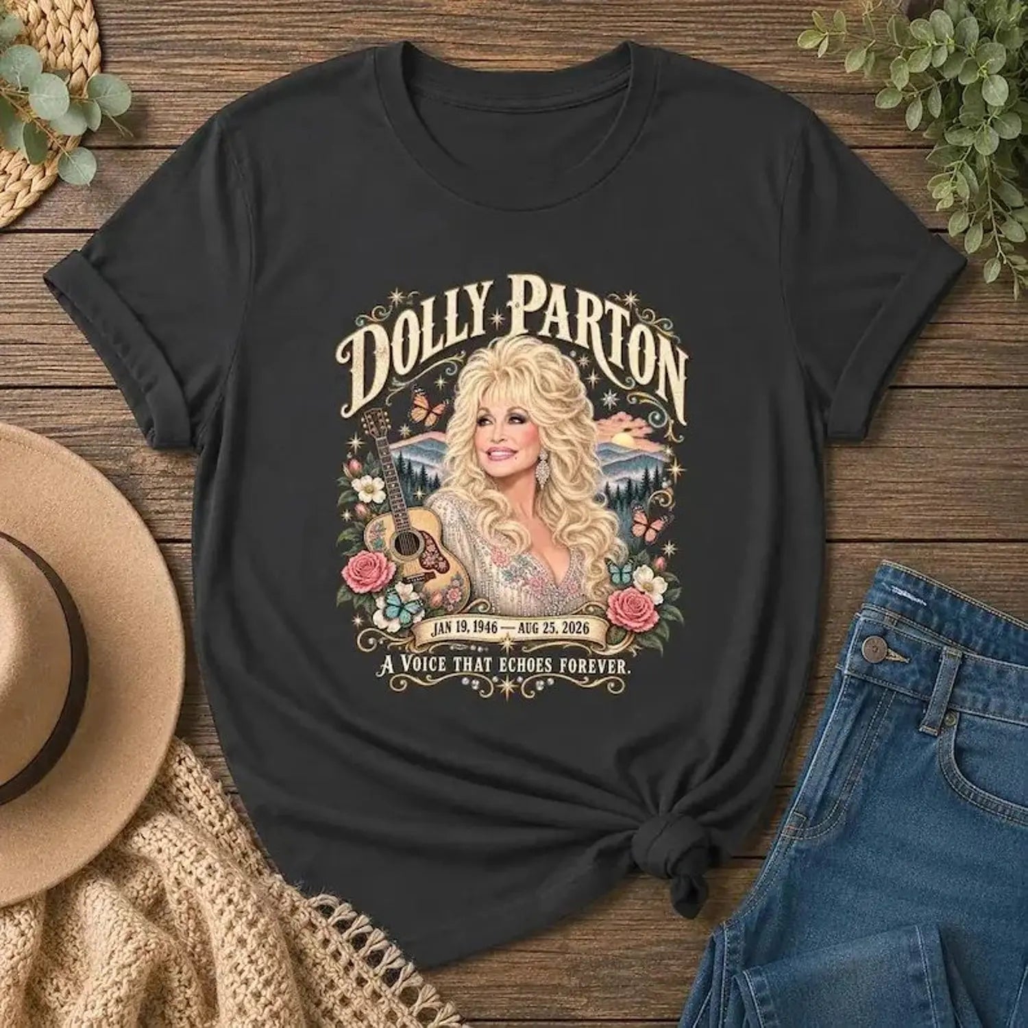 Country Music Memorial Graphic Tribute Tee – Vintage Inspired Classic Fit T-Shirt