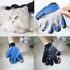 Upgraded Pet Grooming Gloves – 255 Silicone Tips 2-in-1 Deshedding & Massage Mitts