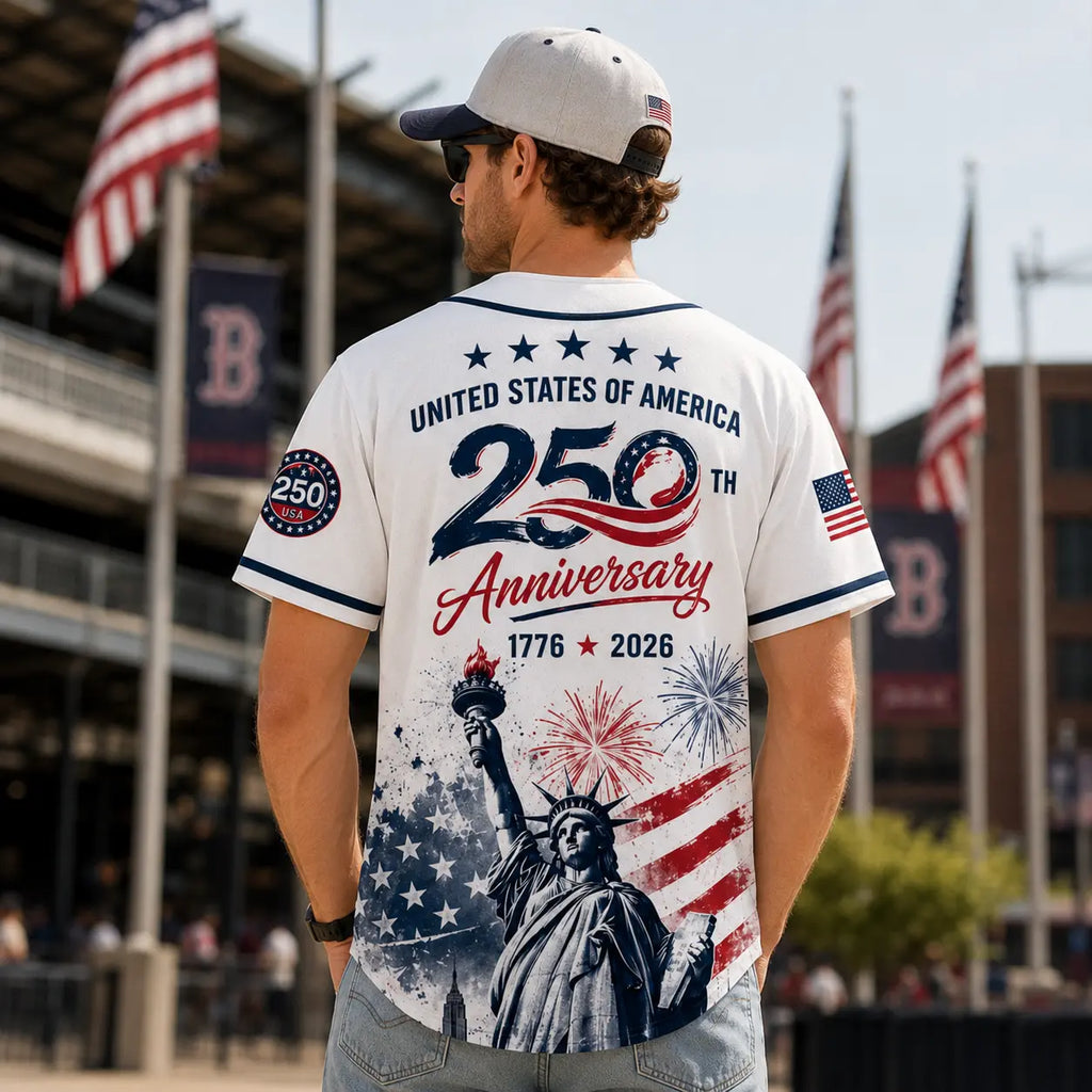 Comfort Colors USA 250th Anniversary Baseball Jersey – Patriotic 1776–2026 American Flag Liberty Eagle Shirt