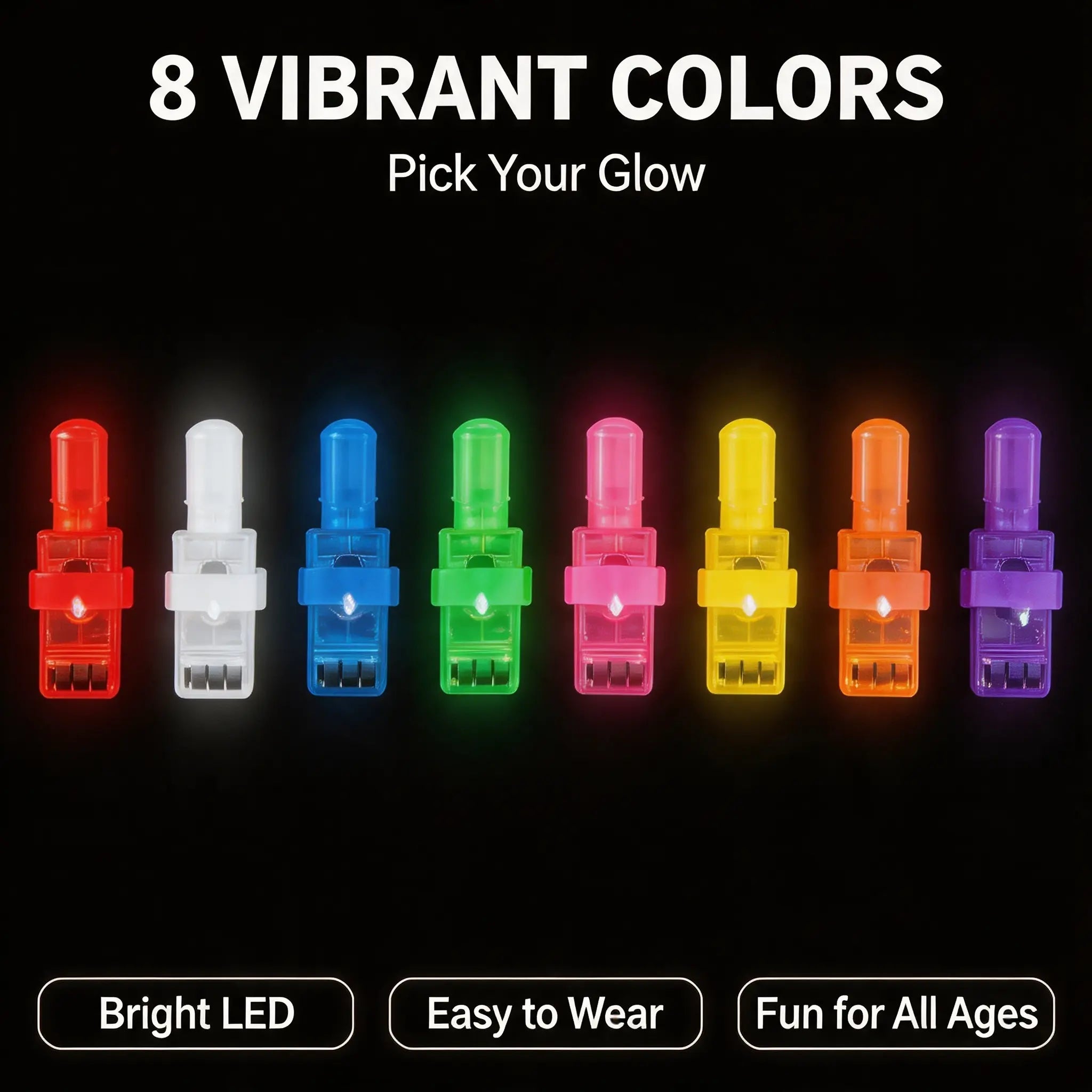 Halloween LED Projection Finger Lights – Multi-Color Trick-or-Treat Goodie Bag Fillers