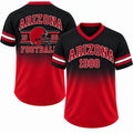 Game Day Gradient V-Neck Jersey – City Helmet Print Short-Sleeve Mesh Fan Shirt