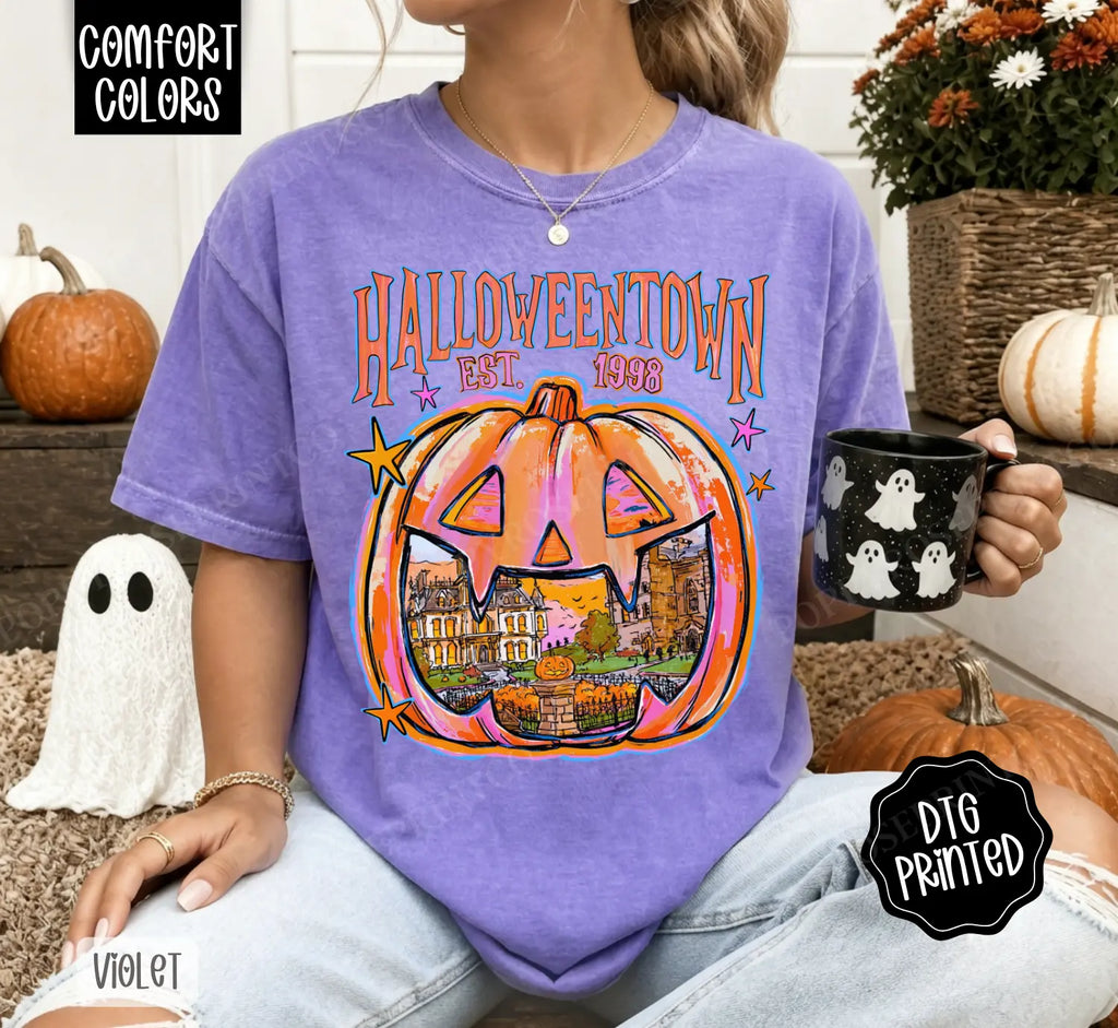 Halloweentown Comfort Colors Vintage Shirt – Trendy Women's Fall Spooky Graphic Tee