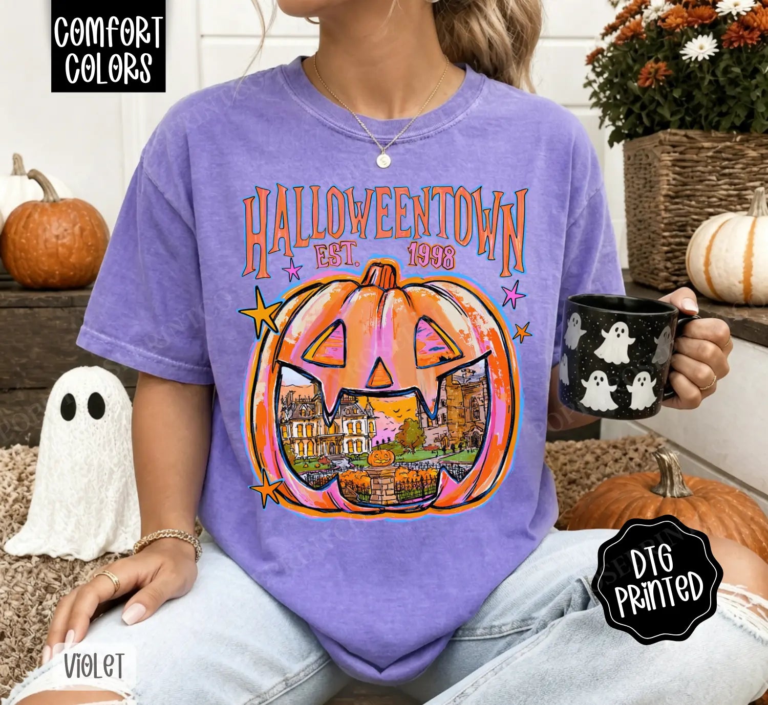 Halloweentown Comfort Colors Vintage Shirt – Trendy Women's Fall Spooky Graphic Tee