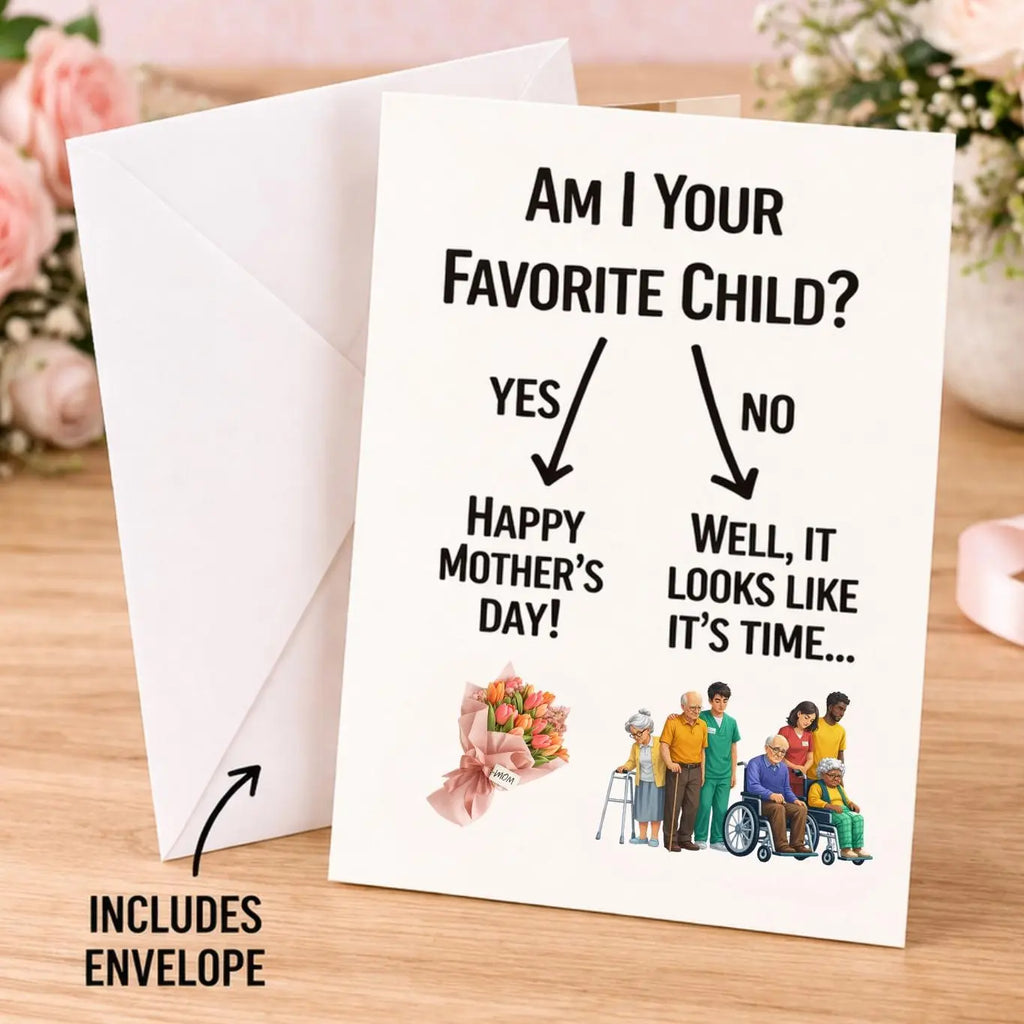 Funny Mother's Day Card | Sarcastic Gag Gift for Mom (Blank Inside)