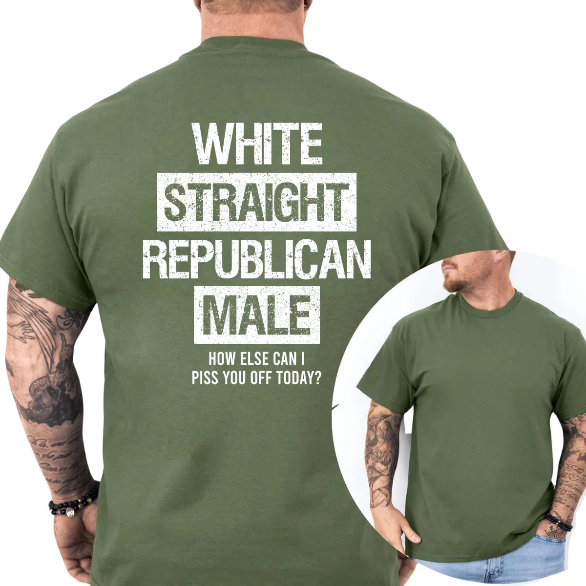 "White Straight Republican Male" Shirt | Bold Conservative Statement Tee