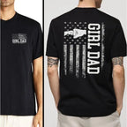 "Girl Dad" American Flag Fist Bump Tee: Vintage Double-Sided Graphic Shirt