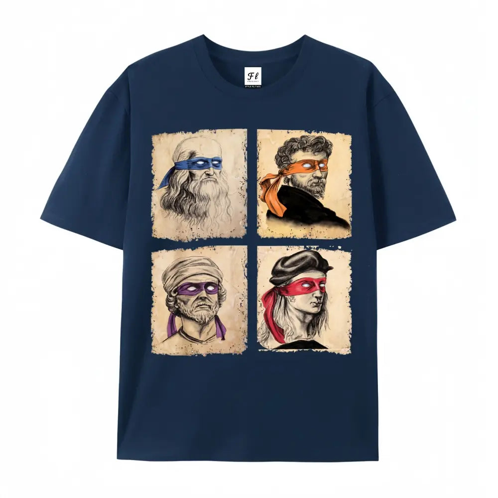 "Italian Artists" TMNT Graphic Tee: Heavyweight Oversized Men's Streetwear