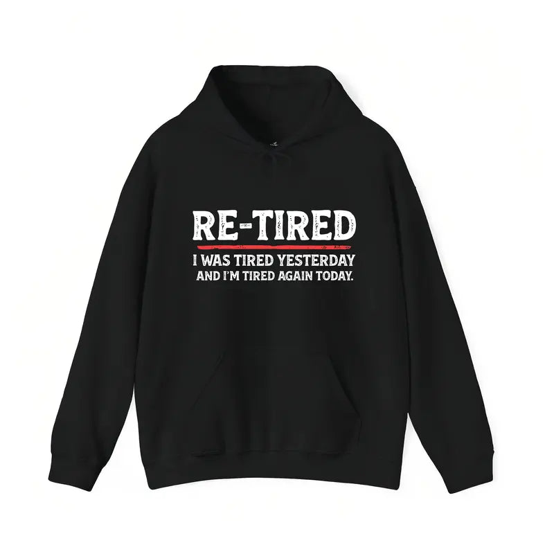 "Re-Tired" Sarcastic Teen Shirt | Funny Lazy Graphic 100% Cotton Tee