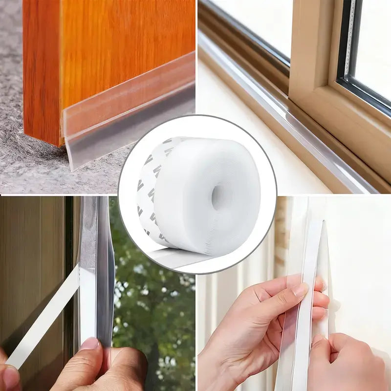 16.4Ft Door Weather Stripping (1.38in Width) – Self-Adhesive Insulation Draft Stopper Seal Strip