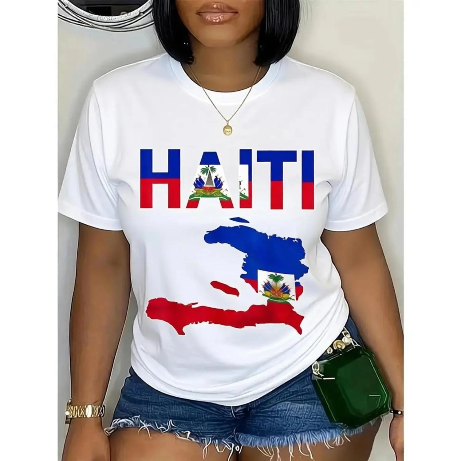 Haitian Flag Day Pride Tee: 100% Cotton Map Graphic T-Shirt