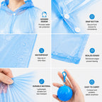 Portable Hooded Disposable Rain Poncho with Keychain Ball – Waterproof & Tear-Resistant