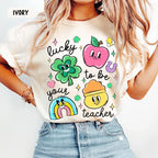 Cute Irish Shamrock Teacher T-Shirt - Lucky To Be Your Teacher St. Paddy's Day Gift