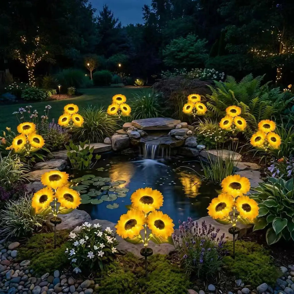 Solar Powered LED Sunflower Garden Lights (Waterproof Outdoor Decor)